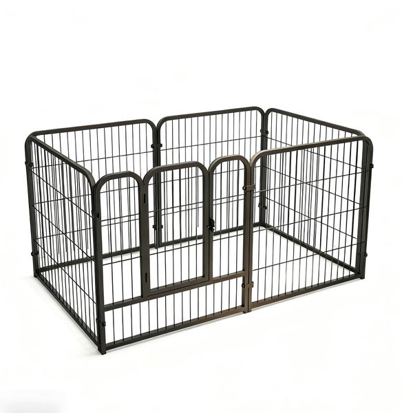 Indoor Dog Fence-Pet Play Cage Exercise Pen with Door Panels for puppies