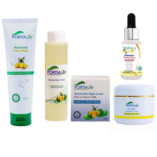 PortiaM Daily Set- Face Wash, Toner, Serum, Day &amp; Night Cream
