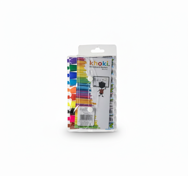 Khoki 10 Piece Dry Erase Marker Set with Fine Tip - Low Odor Ink