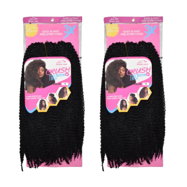 Crush Twist Kinky #1 - Meisha Hair Value Pack - 20 inch - (Pack of 2)