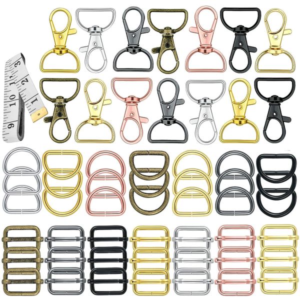 57 Piece Craft Keychain With Swivel Hook D Rings &amp; Side Buckles For Handbag