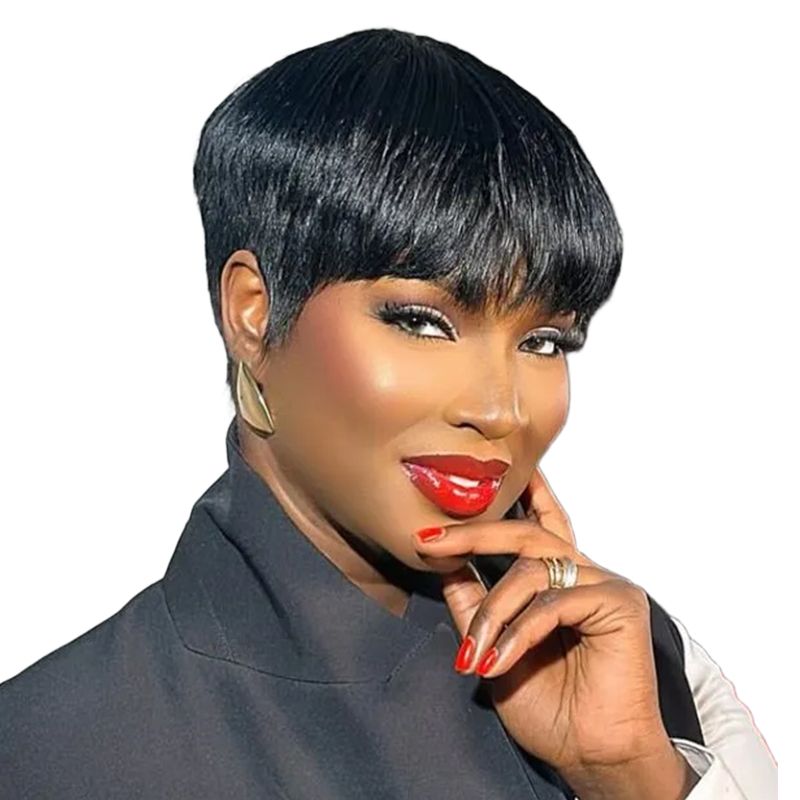 Short Straight Pixie Cut Brazilian Human Hair Wear&Go Non-lace Wig-VSP