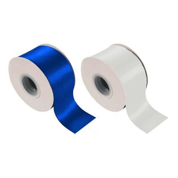Solid Satin Ribbon - Premium Quality - 50mm Width - Pack of 2x30m
