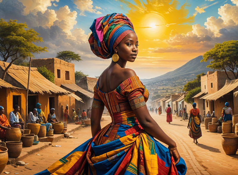 Canvas Home Decor Wall Art - African Queen At The Market