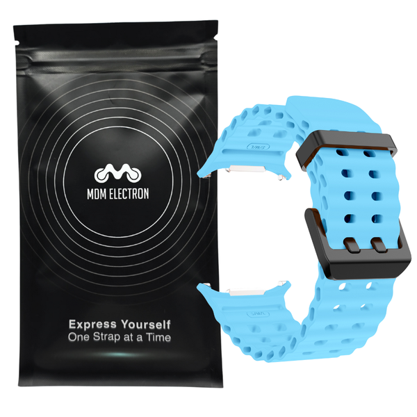 Silicone Marine Strap Compatible With Samsung Galaxy watch Ultra-Light Blue