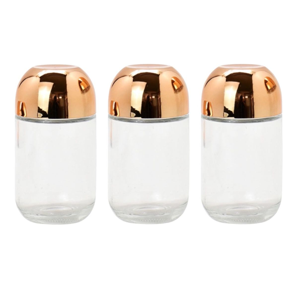 Set of 3 / 900ML Glass Jar with Measuring Cup Lid Airtight Food Storage Jar