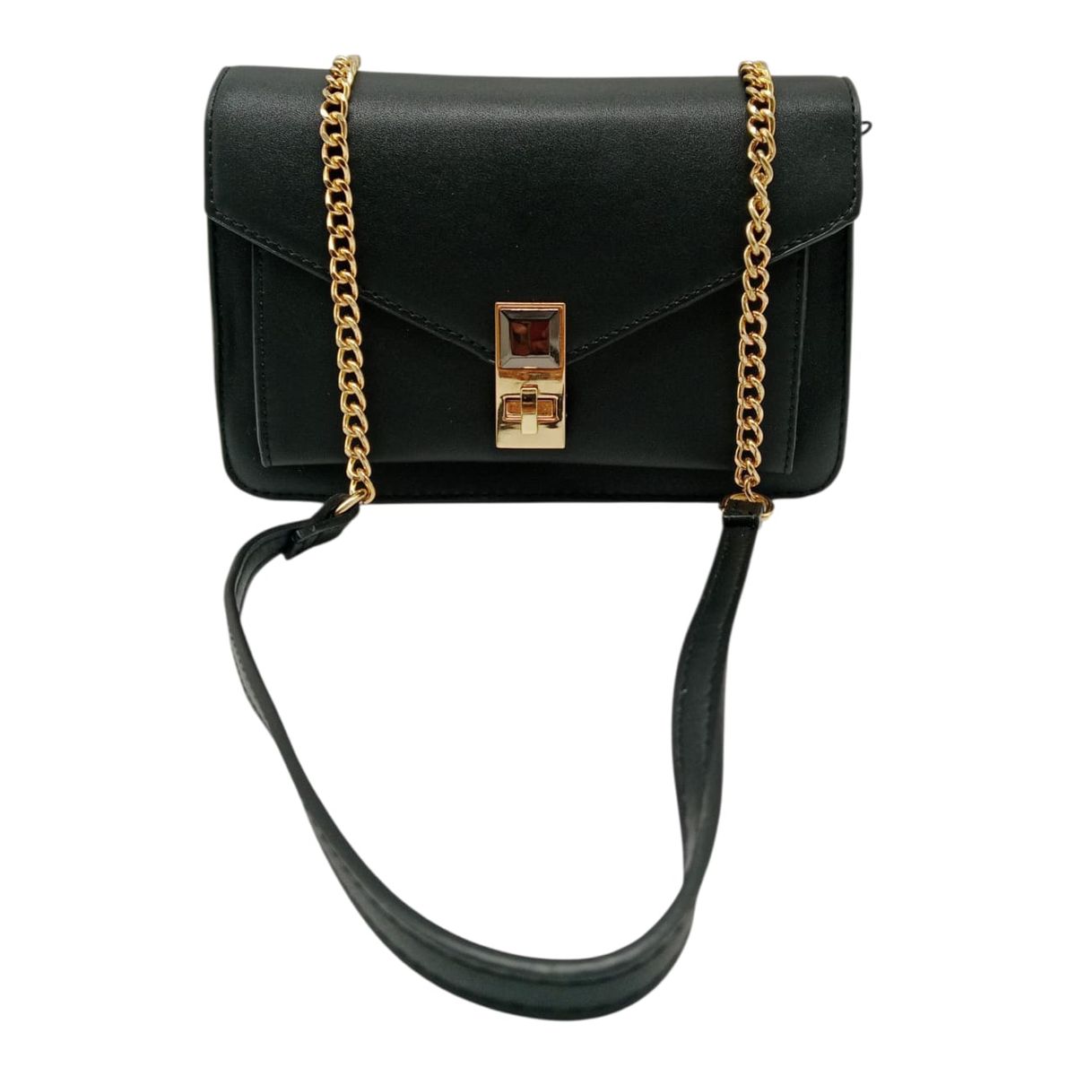 Women's Faux Leather Handbag - Gold Chain Strap 0476
