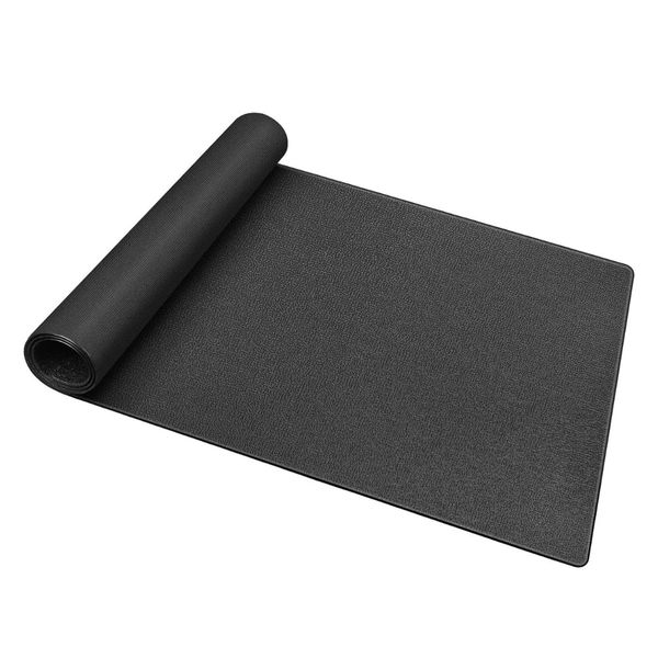 Treadmill Mat, 6mm PVC Exercise Bike Trainer Mat 76 x 152 cm - Black