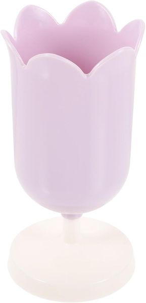 Tulip-shaped Makeup Brush Organizer Pen Holder, Purple Plastic Desktop