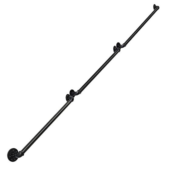 2.7m DIY Handrail Staircase Stair Railings, Metal Handrails-Outdoor &amp;Indoor