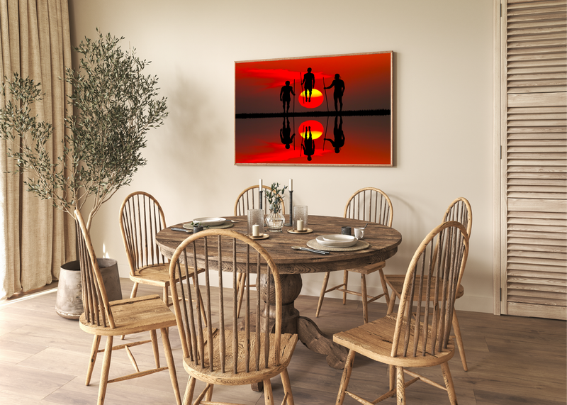 Red, Black Canvas cm Home Decor Wall Art