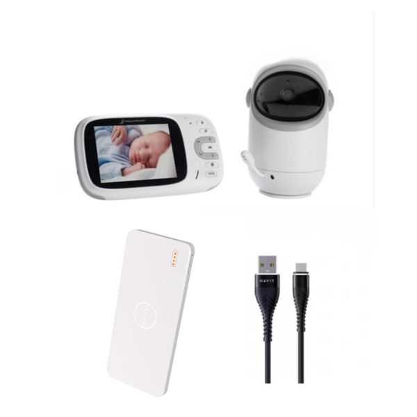 BabyWombWorld 3.2" Rotating Baby Monitor &amp; Romoss Powebank Travel Kit