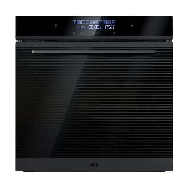 AEG 60cm Built-In Oven With Air Fryer &amp; Heatwrap - Black Glass Finish