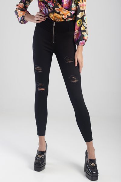 Sissy Boy: Omega Ryder Knit &amp; Denim Combo With Rips Black