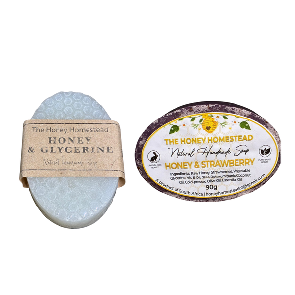 The Honey Homestead Natural Honey &amp; Strawberry Soap Set