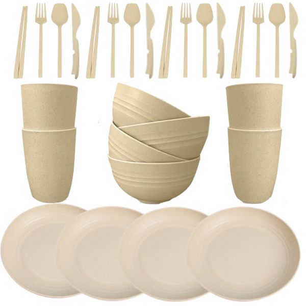 Home Eco Friendly Dinnerware Pastel Set of 32