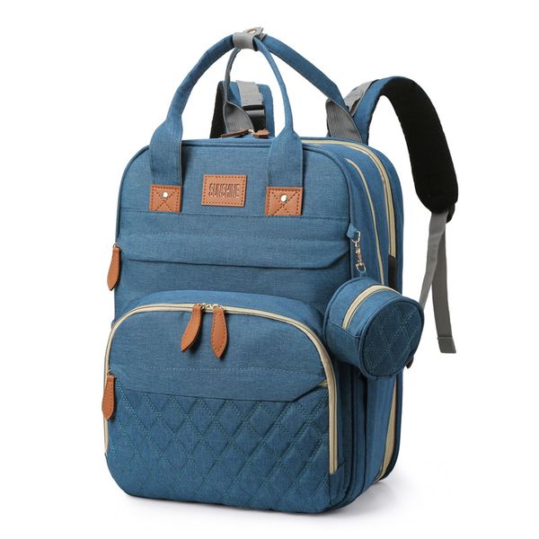 Multi-Functional Baby Diaper Bag &amp; Bed-Blue