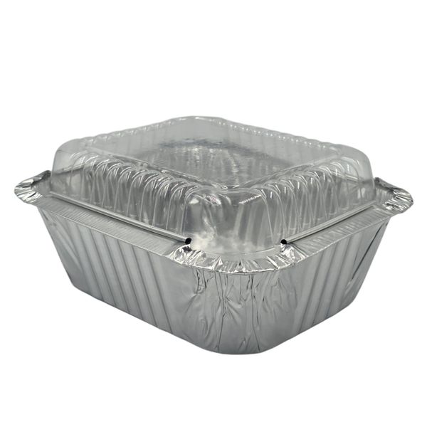 Foil Container with Clear Lid - 350ml Disposable Takeaway Combo (50 Pack)
