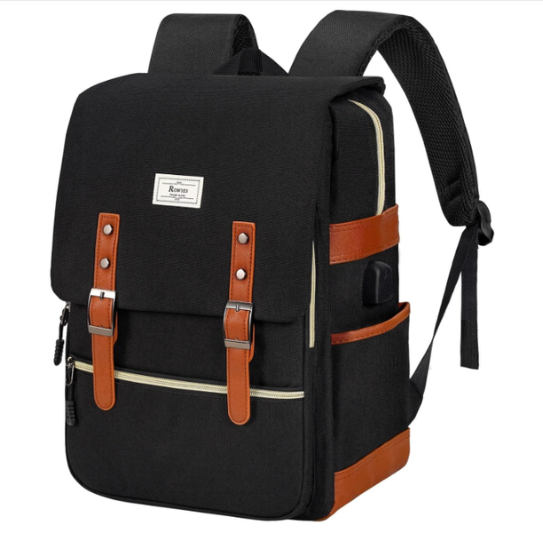 Vintage Laptop Backpack for Women Men,with USB Charging Port Backpacks