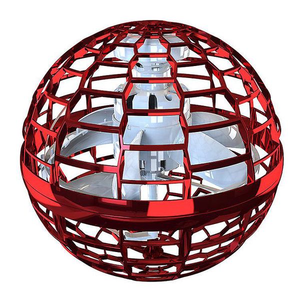 Flying Spinner Ball - Hand Controlled Mini Drone LED Ball - Red - 10 Pack