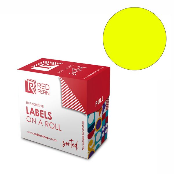 Redfern C25 Colour Code Labels - Fluorescent Yellow/Lime 5's