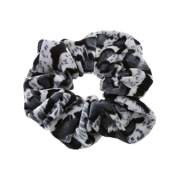 Twisty Scrunchie - Leopard Print - Black &amp; Gold