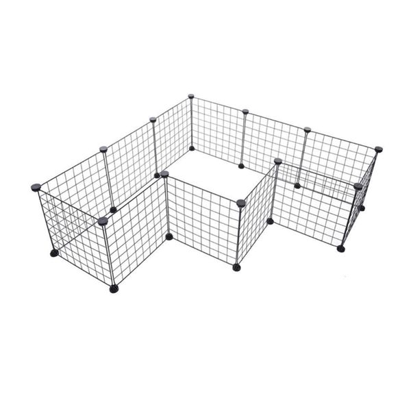 12 Pack Foldable DIY Pet Playpen with Gate Iron Run Fence Puppy House 37cm