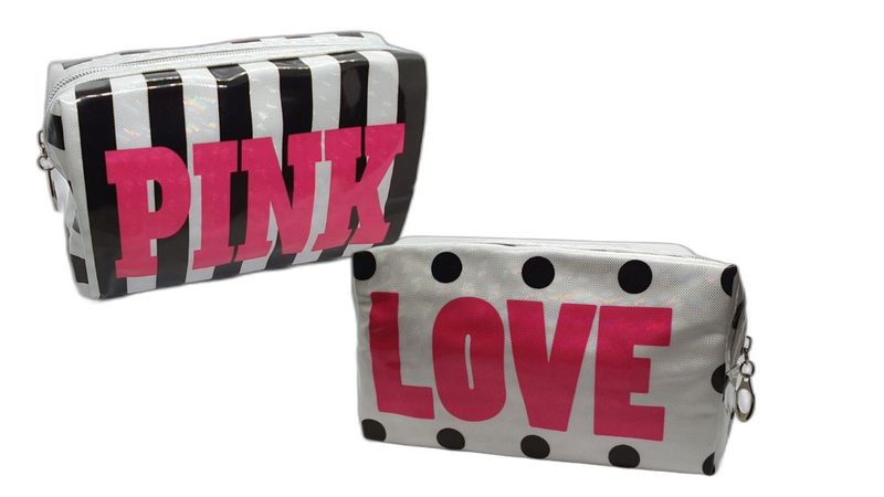 Pink Love 2 Pack Cosmetic Bags