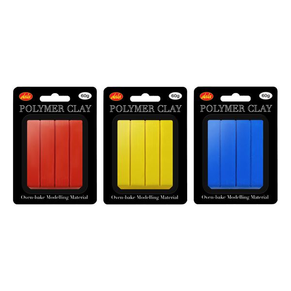 Polymer Clay 60g X Red, Yellow, Blue