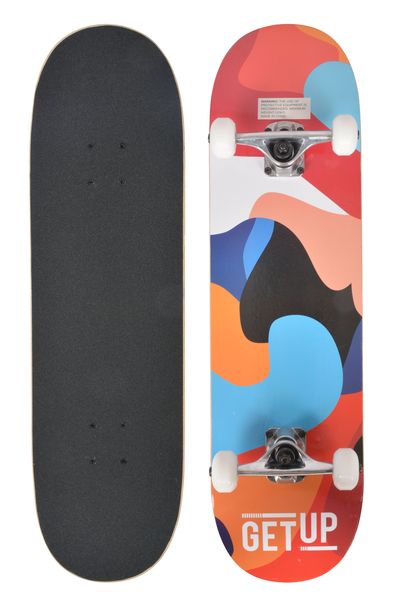 GetUp Slide Skateboard - 7.75" x 31.5" - 8 Ply Chinese Maple - Red