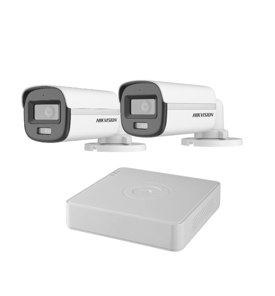 Hikvision 4CH DVR + 2 Bullet 24/7 Color Audio Cameras | SBR Bundle
