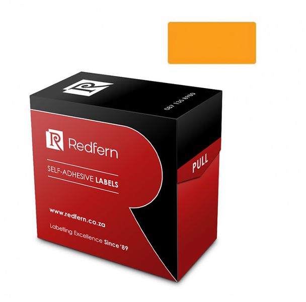 Redfern 19mm x 25mm Color Code Labels -Fluorescent Orange 5's