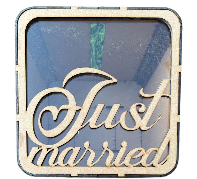 Just married Wedding card money box for groom &amp; bride weddings piggy bank