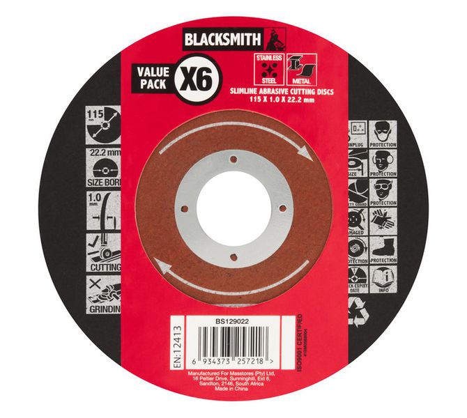 6 Piece Steel Cutting Disc 115 x 1.0 mm