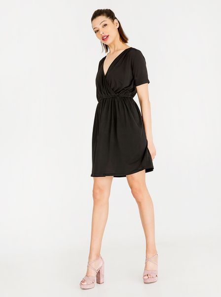 Women's c(inch) Mock Wrap Dress Black