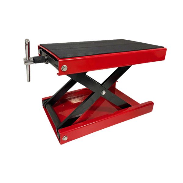 1100 LB Motorcycle Jack Scissors Jack Capacity Wide Deck Hoist Stand Red