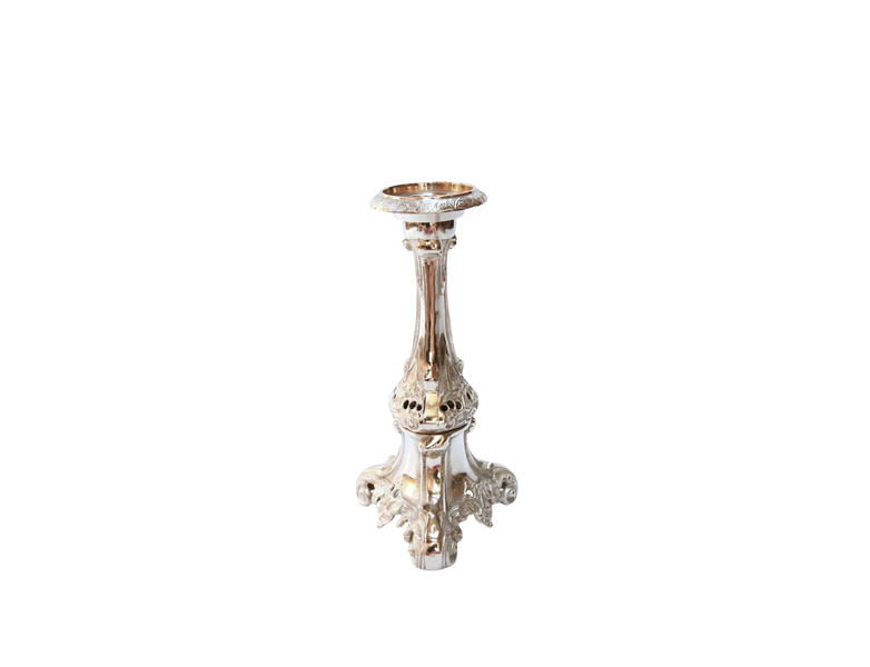 Eagle Foot Pillar Candle Holder- Silver Plated
