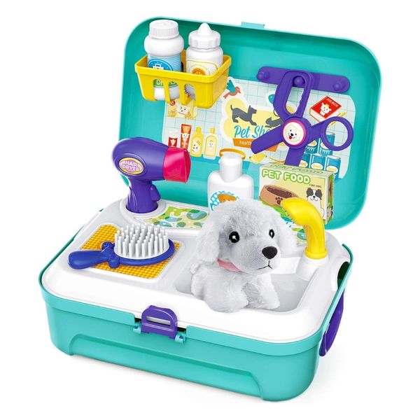 Pet Care Backpack Grooming Play Set - Doggy Vet Toy - Toys for Girls