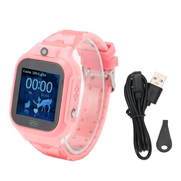 4G Kids Smartwatch Waterproof Touch Screen 2Way Voice Video Smartwatch Pink