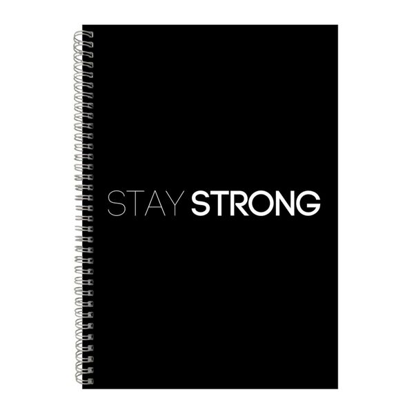 Strong A4 Notebook Spiral Lined Motivational Saying Graphic Notepad Gift153