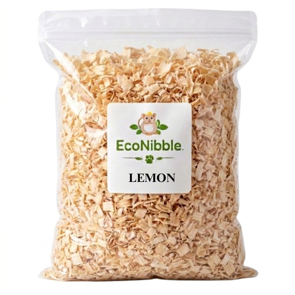 EcoNibble Birch Wood Shavings 1kg - Natural Small Pet Bedding | Lemon
