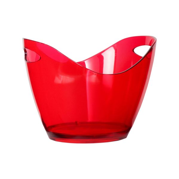 Bar Butler - Red Transparent Oval Wine Bucket 4L - Pack Of 6