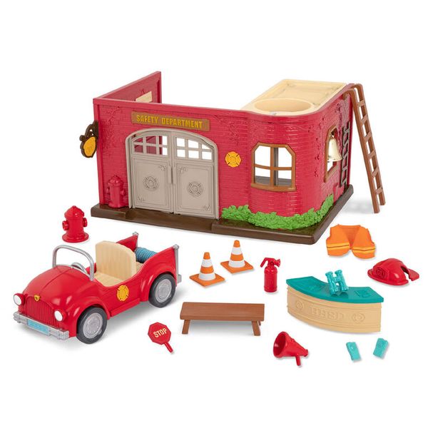 Li'l Woodzeez Fire Station Safety Department Play Toy set - 16 Pieces