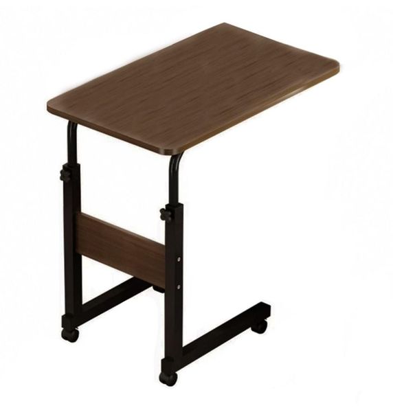 Modern Adjustable C-Shaped Side Table with Wheels - 40 x 60 x 83cm