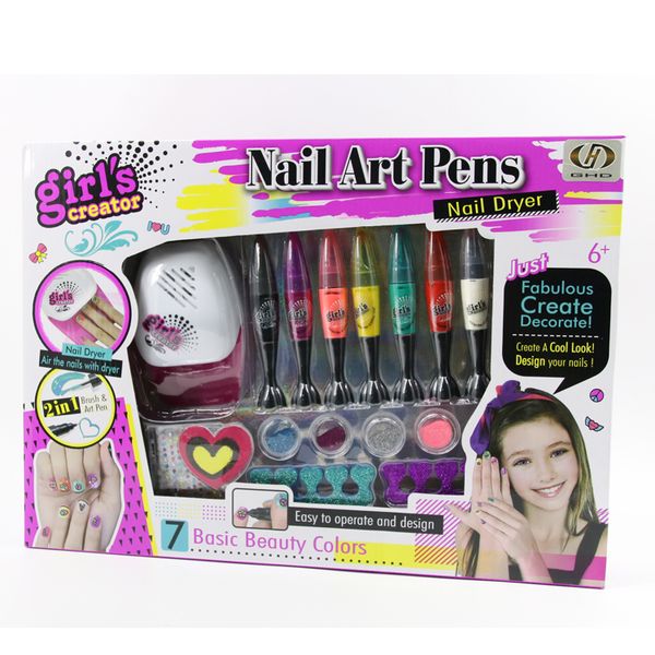 Nail Art Pens - Set - With Nail Dryer