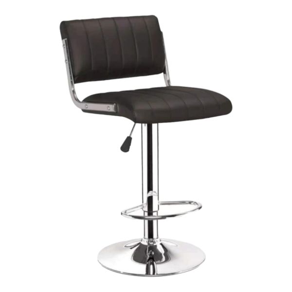 Smte - High Back Swivel Bar Stool - Black