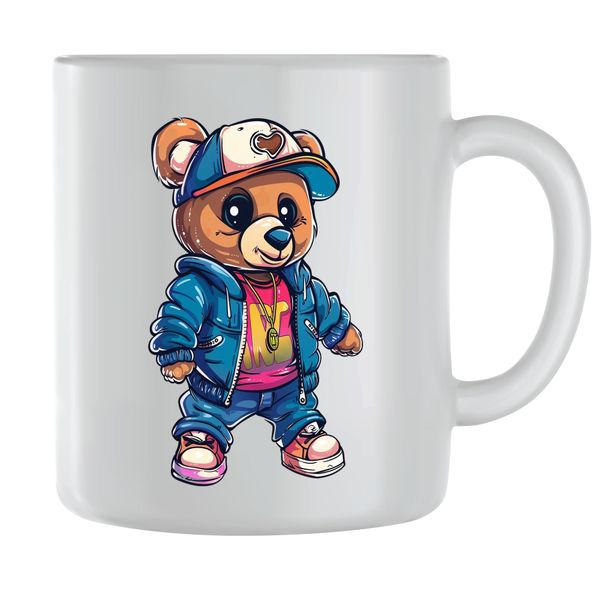 Cute Coffee Mugs for Men Women with Hip Hop Bear Lover Graphic Cup Gift 191