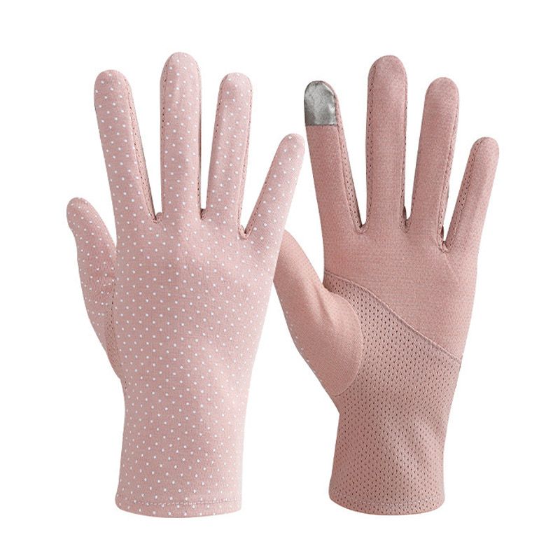 Women Sunblock Gloves Summer UV Protection Driving Cotton Gloves