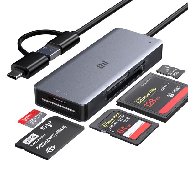 thl USB 3.0 &amp; USB- C Card Reader, Flash Memory Card Reader Adapter 5Gbps