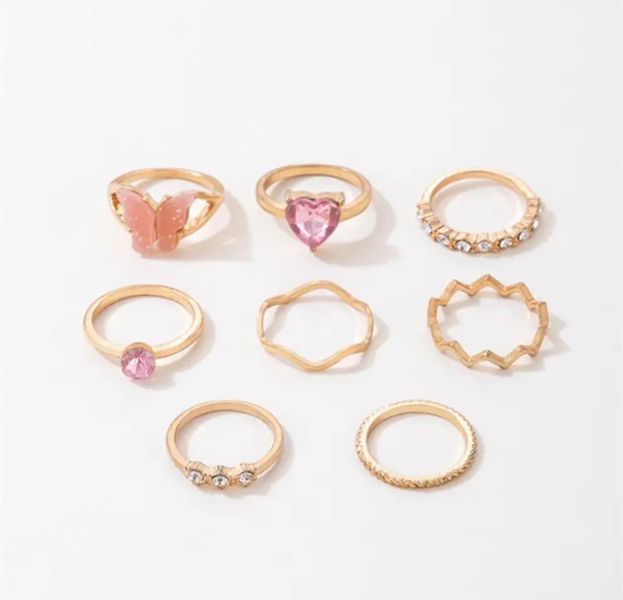 Women Pink Alloy Stacking Ring image
